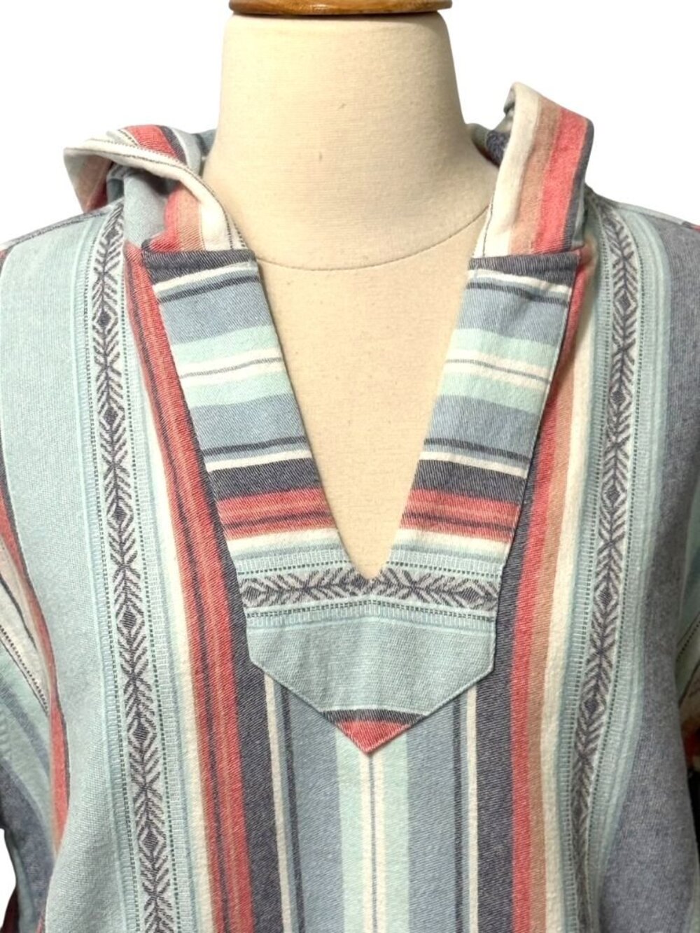 Faherty Women’s Baja Poncho Hoodie Organic Cotton Sierra Paradise Beach Size XS - Picture 3 of 11